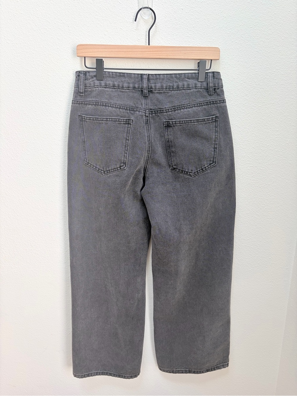 Edikted Wide Leg Jeans Baggy Wide Leg Skater Grunge Streetwear Gray Size Small - Picture 4 of 8